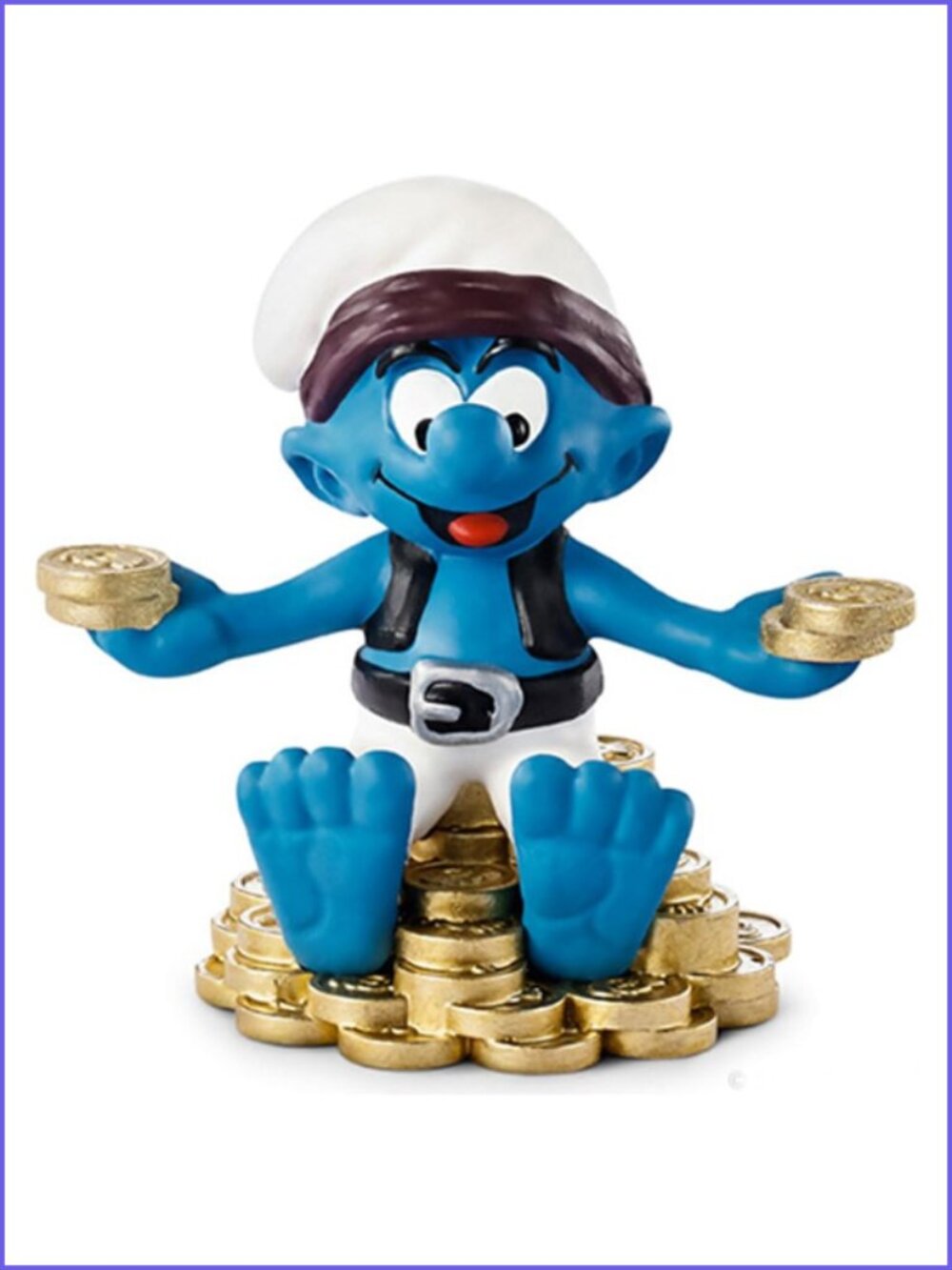 Vintage Authentic Schleich Pirate Smurf Treasure Hunter Made in Germany New/wTag